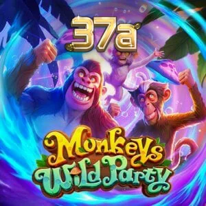 Interface colorida e dinâmica do slot Monkeys Wild Party em um dispositivo móvel